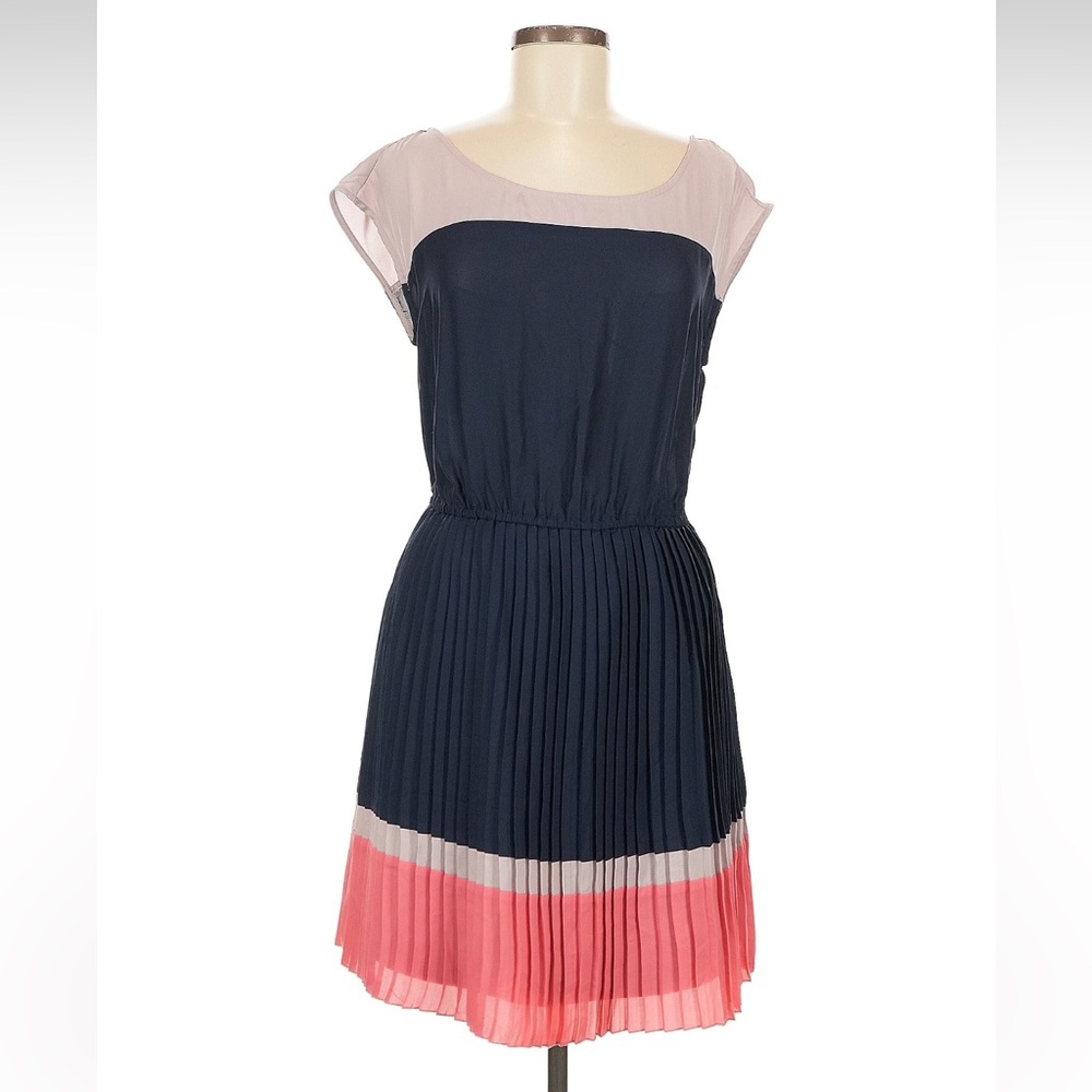 American Eagle Outfitters Navy and Pink Midi Dress